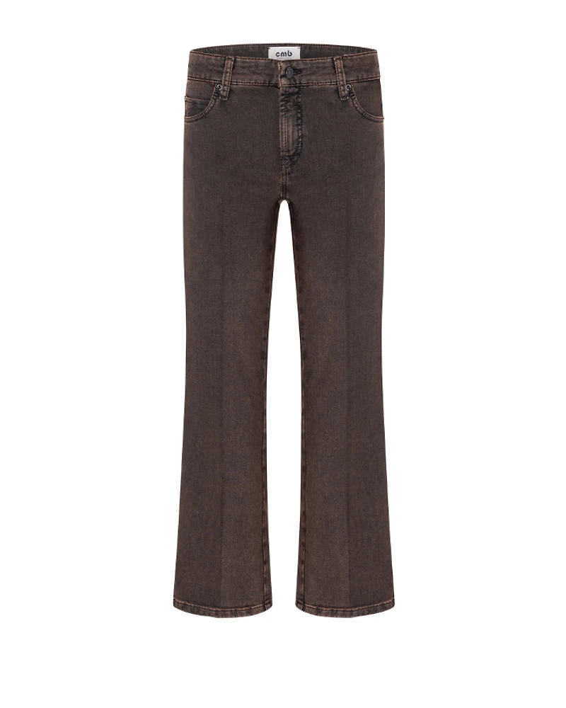 Cambio Francesca Dyed Denim Kick Flare Ankle Pant