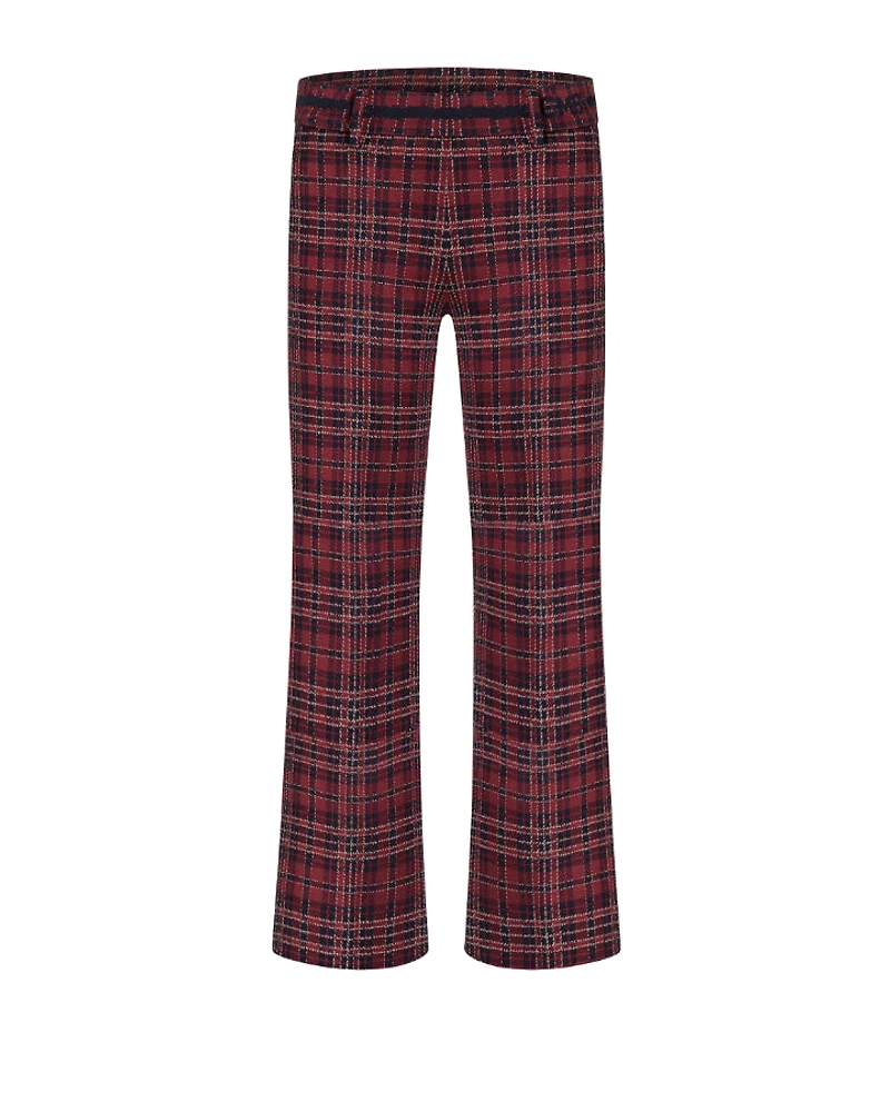 Cambio Francoise Crop Plaid Kick Flare Pant