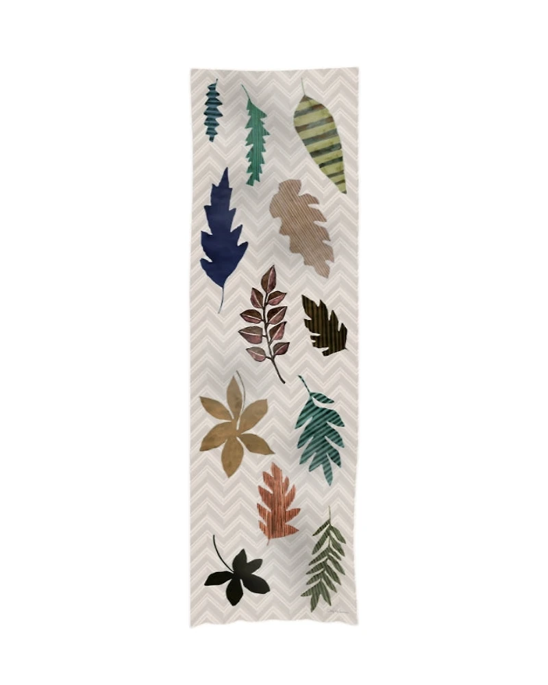 Cinzia Rocca Geometric Leaves Print Wool Scarf