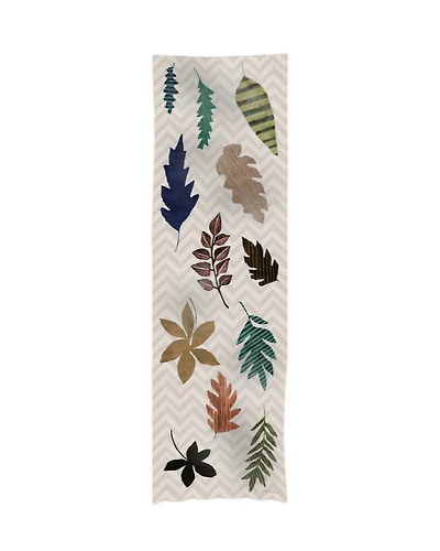 Cinzia Rocca Geometric Leaves Print Wool Scarf