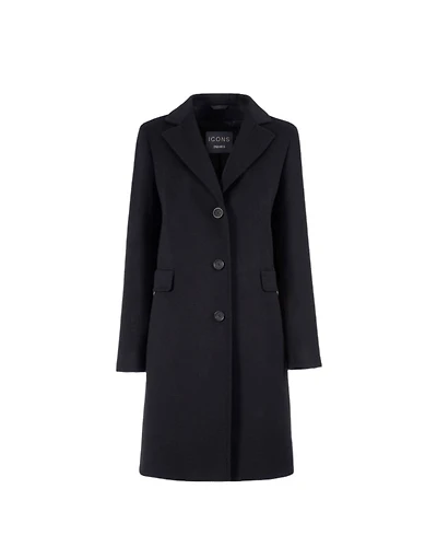 Cinzia Rocca Straight Three Button Cashmere Coat