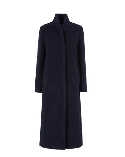 Cinzia Rocca Wool-Alpaca Navy Maxi Coat