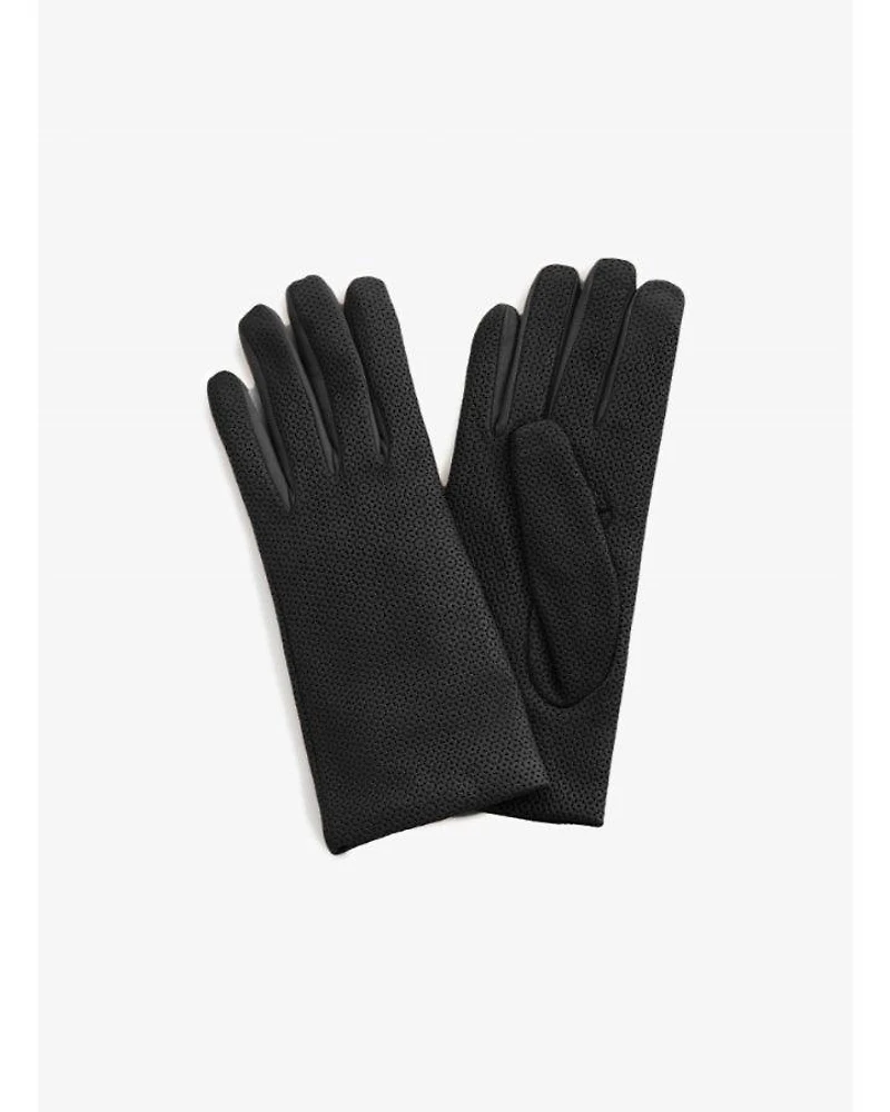 Cinzia Rocca Perforated Pattern Nappa Leather Gloves