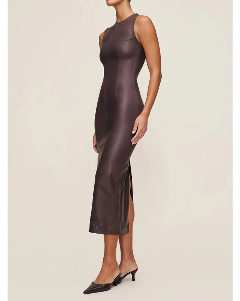 DL1961 Esme Walnut Coated Midi Dress