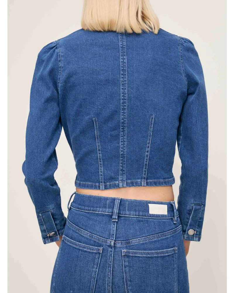 DL1961 Sculpted Denim Crop Top