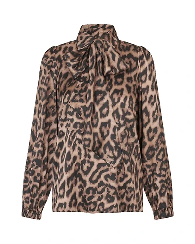 Dea Kudibal Kikki Animal Print Tie Neck Blouse