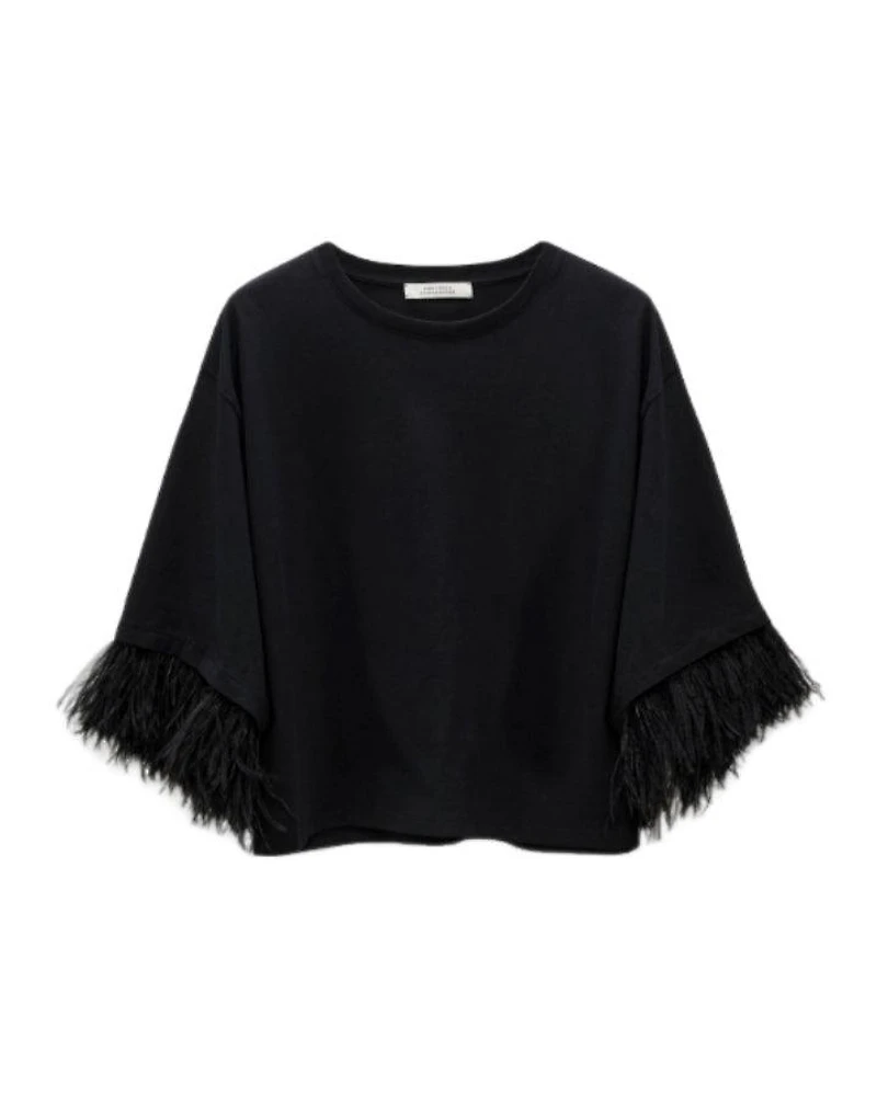Dorothee Schumacher Feminine Favorites Fringe Sleeve Top