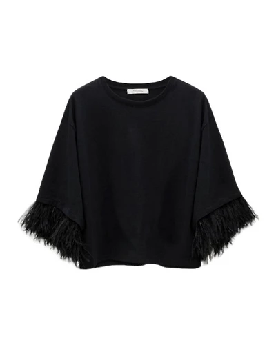Dorothee Schumacher Feminine Favorites Fringe Sleeve Top