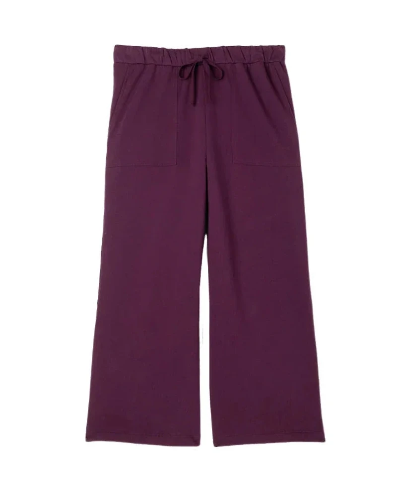 Eileen Fisher Lightweight Organic Cotton Terry Wide-Leg Pant