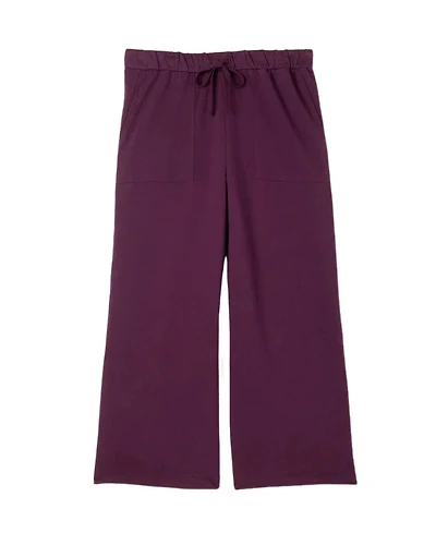 Eileen Fisher Lightweight Organic Cotton Terry Wide-Leg Pant