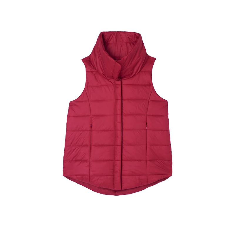 Eileen Fischer Stand Collar Quilted Vest