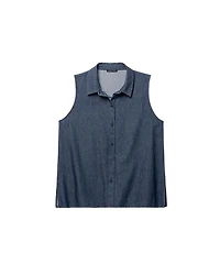Eileen Fisher Classic Collar Sleeveless Shirt