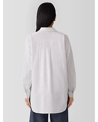Eileen Fisher Cotton Ripple Checkered Shirt