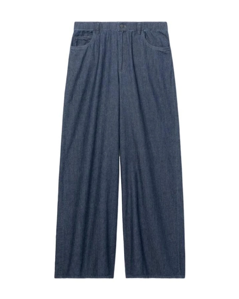 Eileen Fisher Cotton Twill Wide Leg Pant