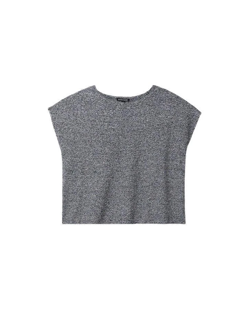 Eileen Fisher Crew Neck Box Top Black White
