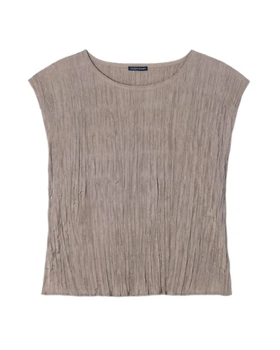 Eileen Fisher Crushed Silk Ballet Nect Top