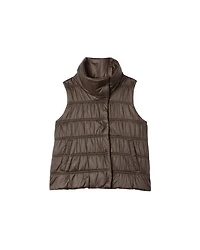 Eileen Fisher High Collar Ruched Vest