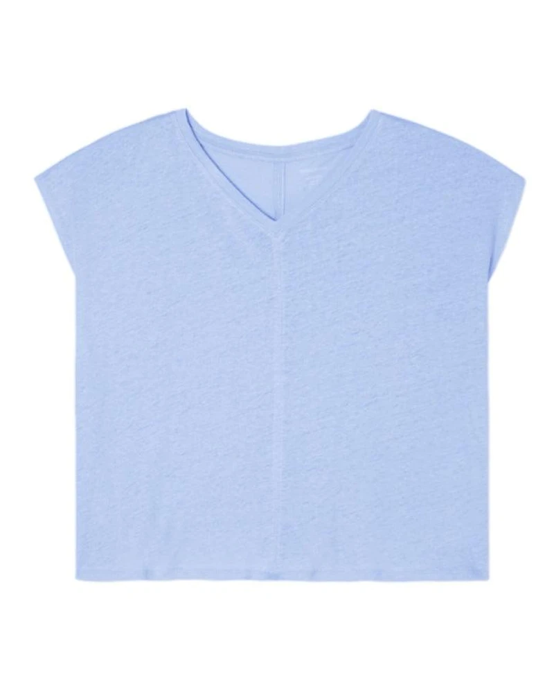 Eileen Fisher Linen Jersey V-Neck Tee