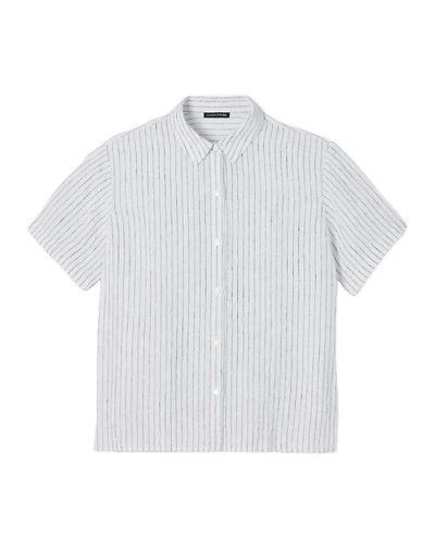 Eileen Fisher Puckered Organic Linen Short Sleeve Shirt