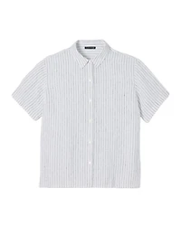 Eileen Fisher Puckered Organic Linen Short Sleeve Shirt