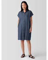 Eileen Fisher Cotton Twill Shirt Dress