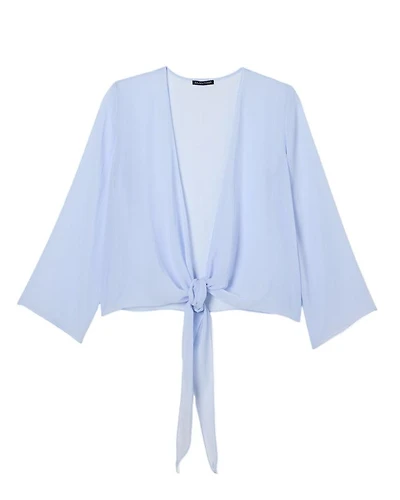 Eileen Fisher Sheer Silk Georgette Tie Jacket