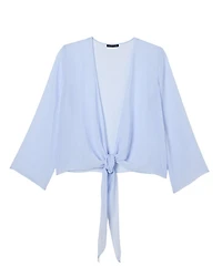 Eileen Fisher Sheer Silk Georgette Tie Jacket