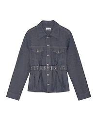 Ganni Blue Heavy Twill Denim Short Jacket