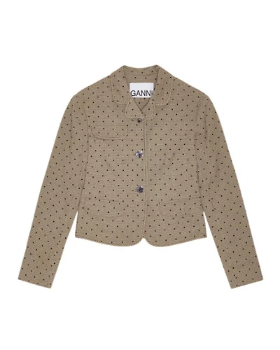 Ganni Flock Check Suiting Blazer