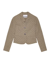 Ganni Flock Check Suiting Blazer
