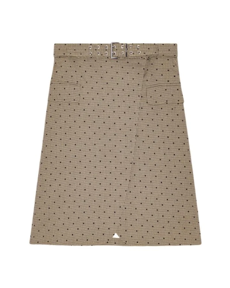 Ganni Flock Check Suiting Skirt
