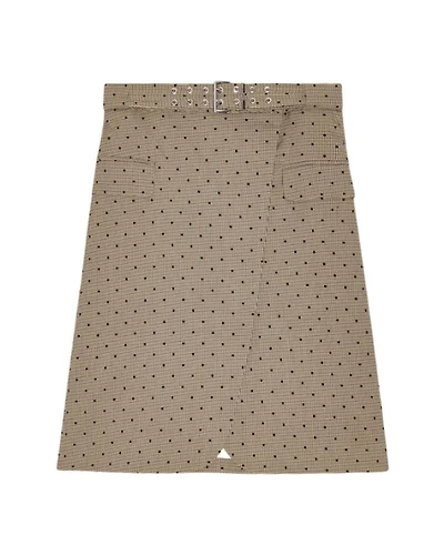 Ganni Flock Check Suiting Skirt