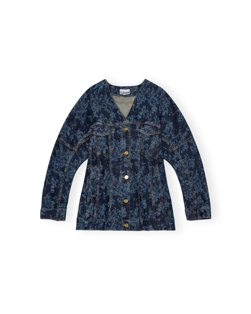 Ganni Lazer Denim Blazer