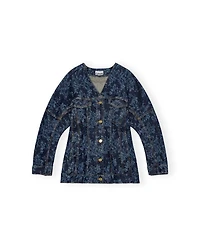 Ganni Lazer Denim Blazer