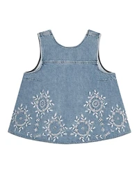 Ganni Broderie Anglaise Denim Top