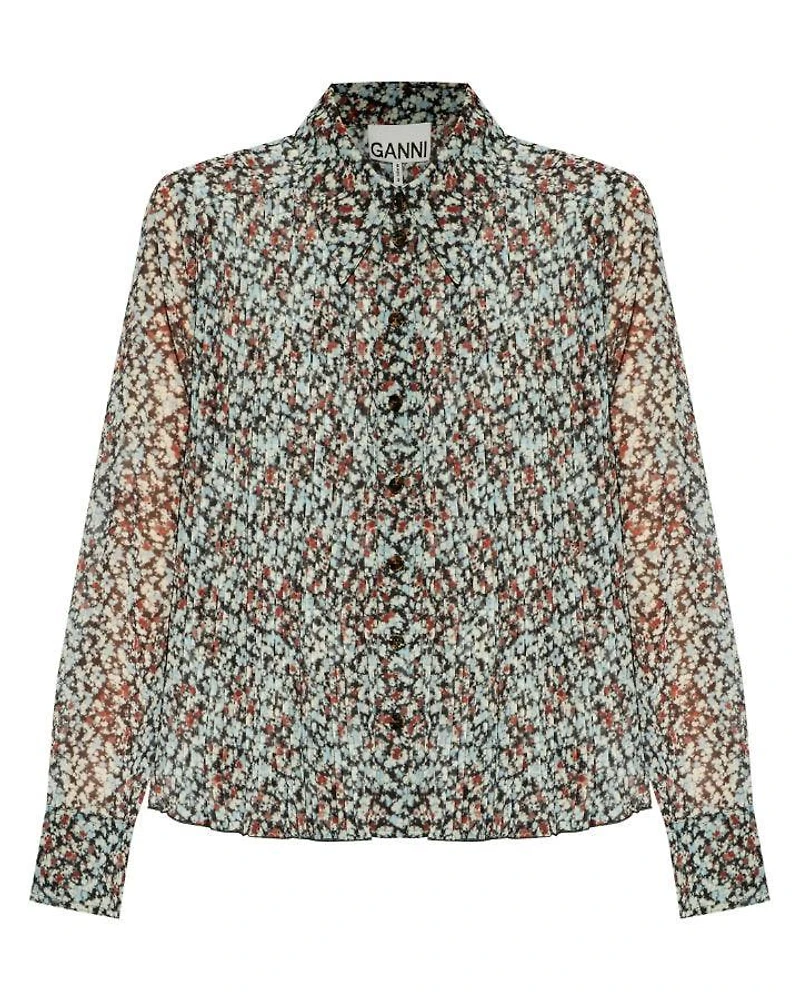 Ganni Pleated Georgette Shirt