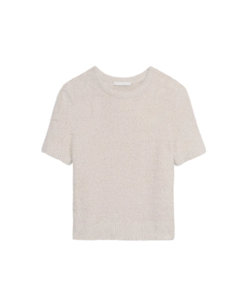 Helmut Lang Cropped Eyelash Sweater Tee