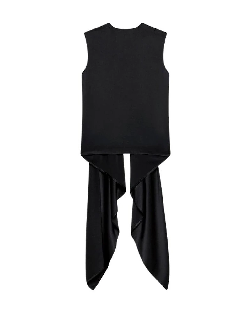 Helmut Lang Draped Scarf Silk Top