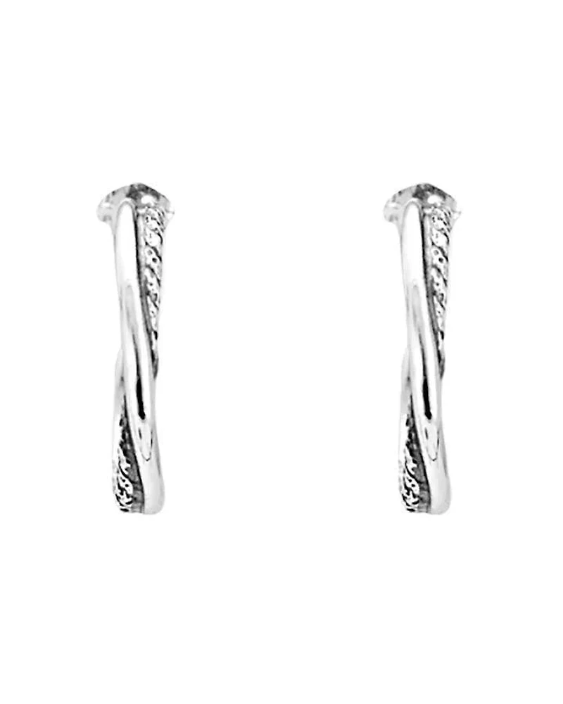Karyn Chopik Silver Grecian Twist Hoop Earrings