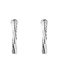 Karyn Chopik Silver Grecian Twist Hoop Earrings