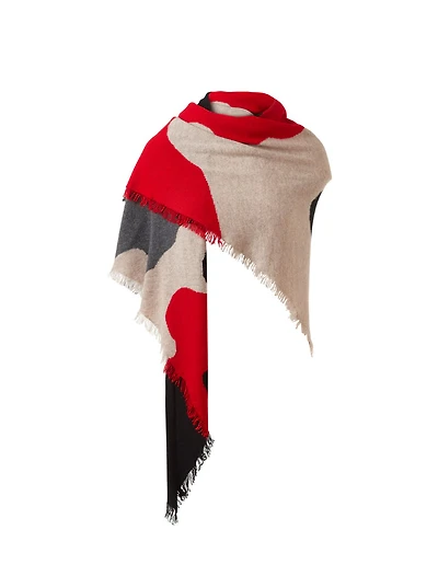 Kinross Cashmere Intarsia Fringe Wrap