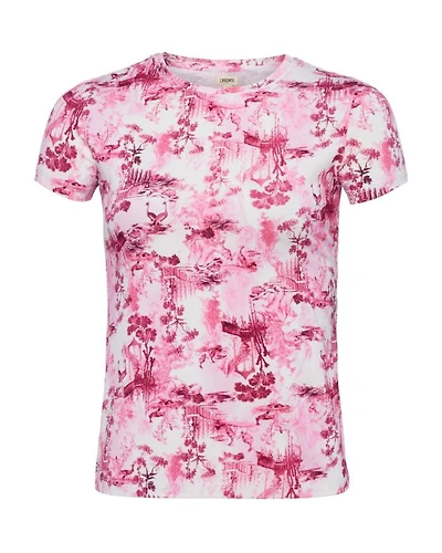 L'Agence Ressi White Pink Porcelain Toile Tee