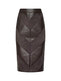 L'Agence Erma Patchwork Pencil Skirt