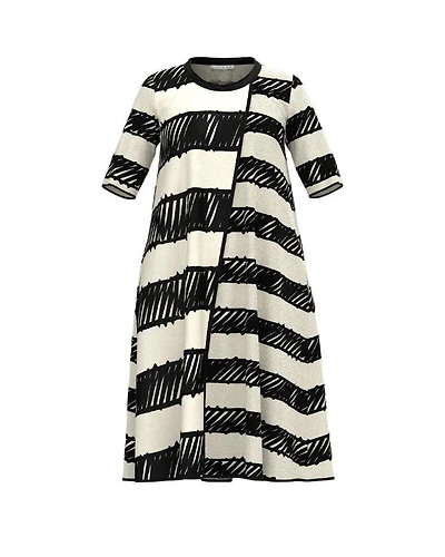 Luukaa Linea Mixed Doodle Striped Dress