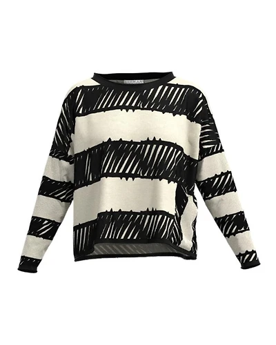 Luukaa Schizzo Doodle Striped Top