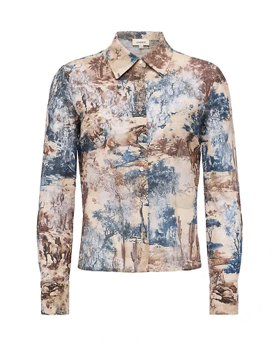 L'Agence Maia Printed Lace Blouse
