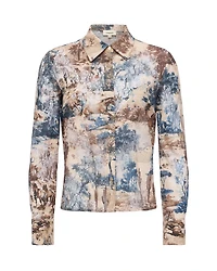 L'Agence Maia Printed Lace Blouse