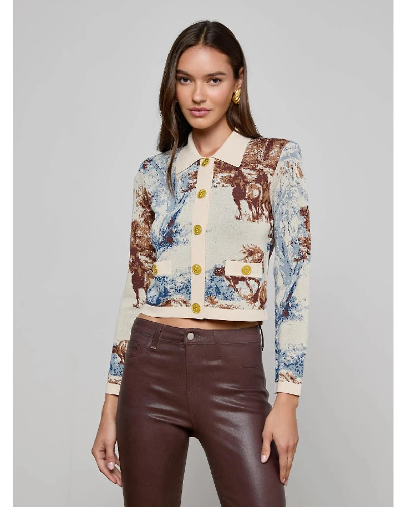 L'Agence Osiris Western Toile Collared Cardi