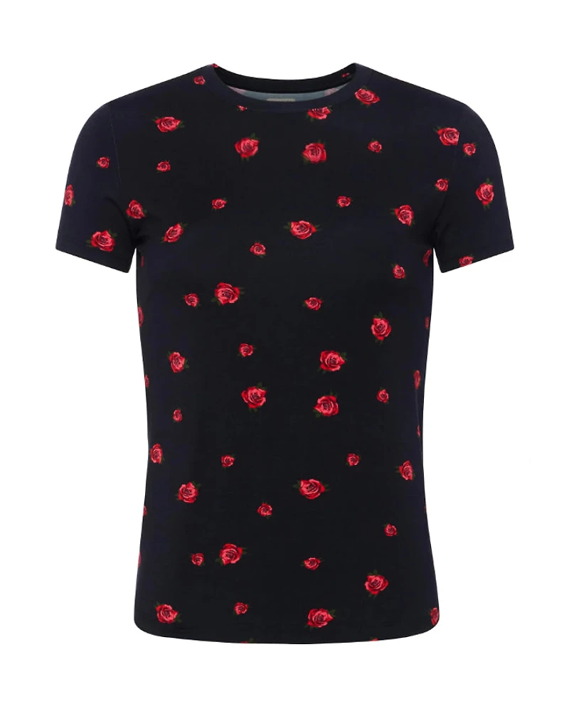 L'Agence Ressi Red Rose Embroidery Tee