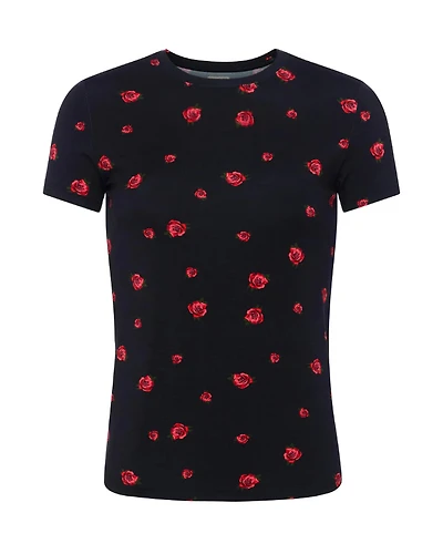 L'Agence Ressi Red Rose Embroidery Tee